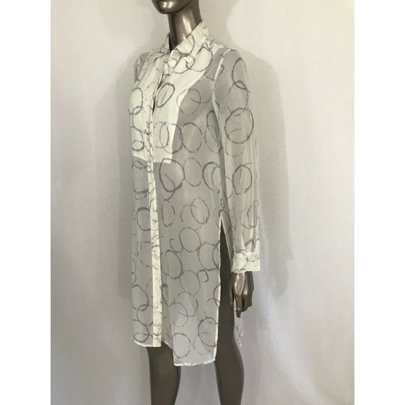 NWT BCBG Taylur 100% silk blouse button down Top - Picture 5 of 6